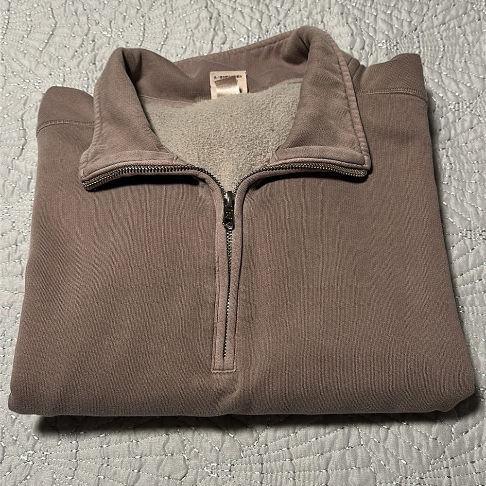 Victoria Secret Pink Oversized 1/4 Zip Cropped Sweatshirt, EUC, Size Medium - Picture 10 of 10